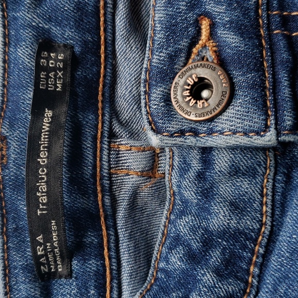 Zara Medium Wash Skinny Jeans Size 4 - Picture 2 of 6